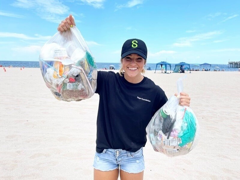 Sage Foundation volunteer doing beach cleanup