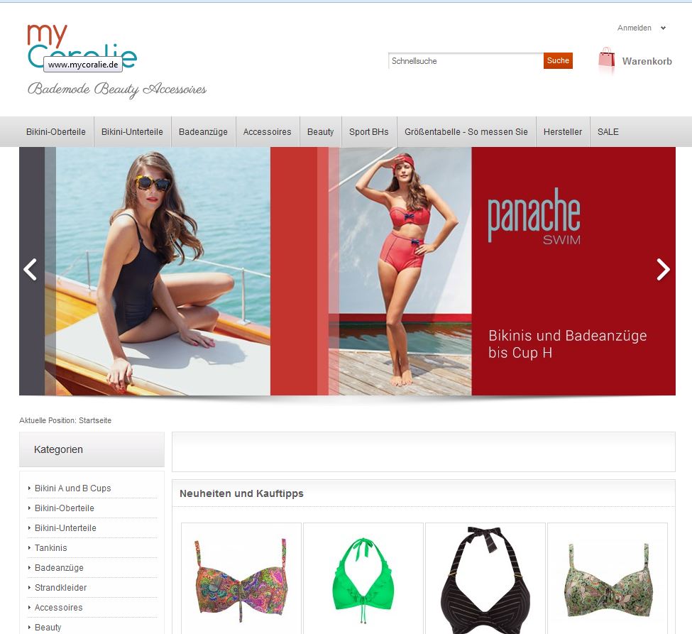 Modernes Design: Der Online-Shop MyCoralie.