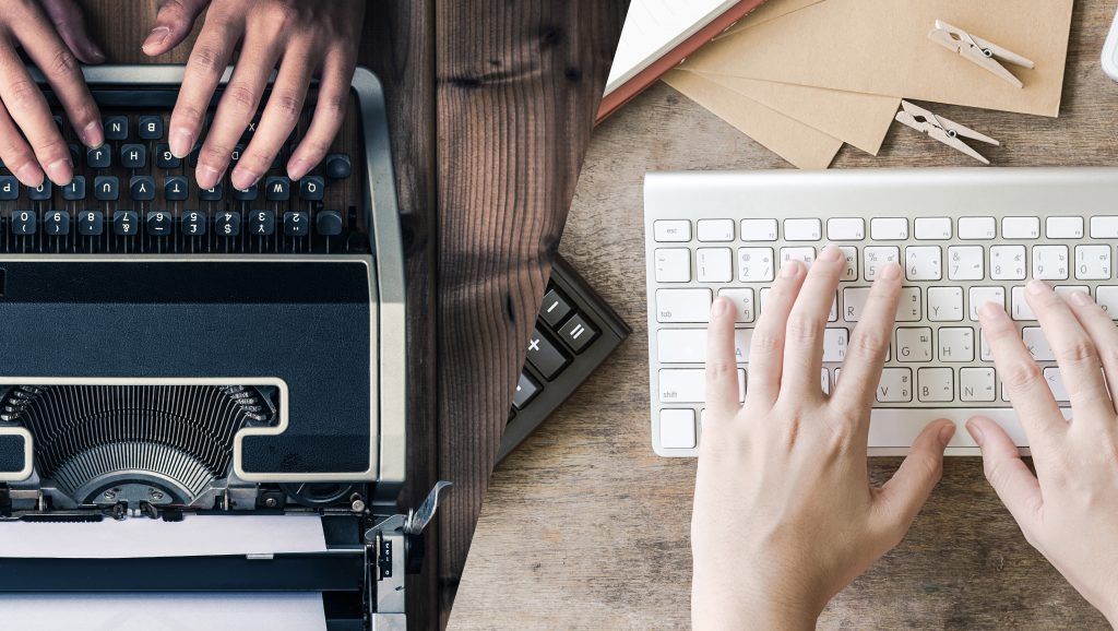 Schreibmaschine vs. Tastatur