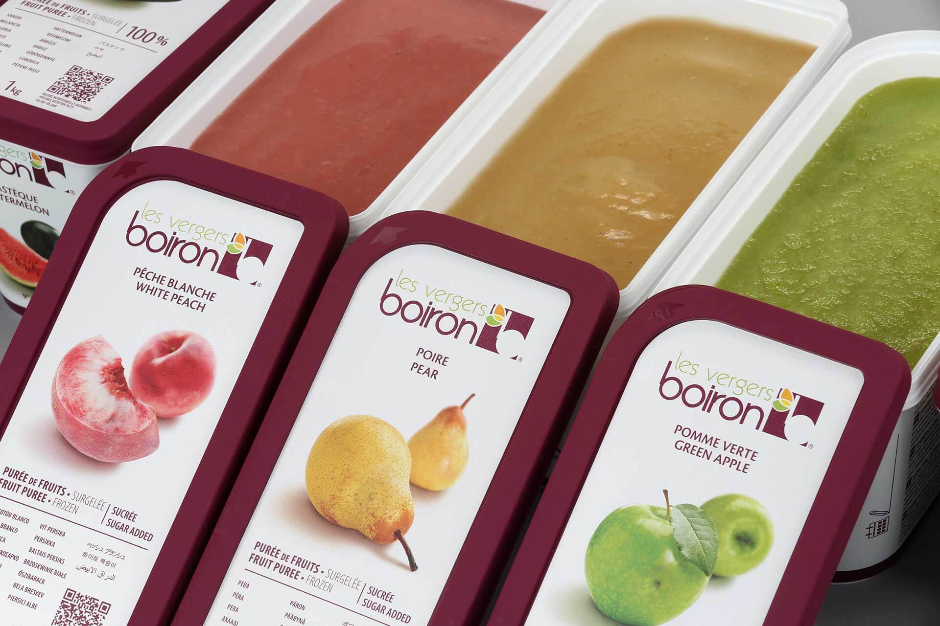 Différents bacs de glaces Vergers Boiron