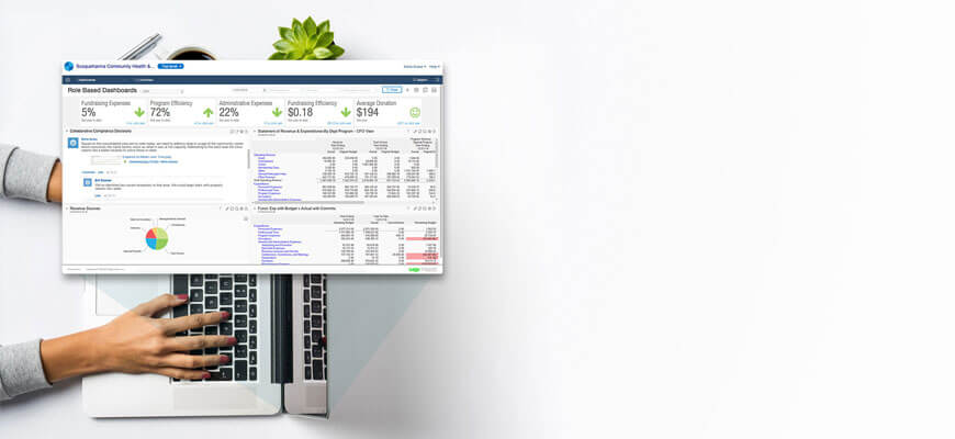 Product screen on laptop