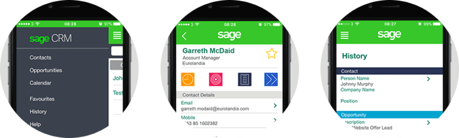 Sage CRM Contact Screenshots