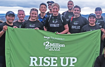 Sage colleagues commencing Three Peaks Australia for the Two million Challenge