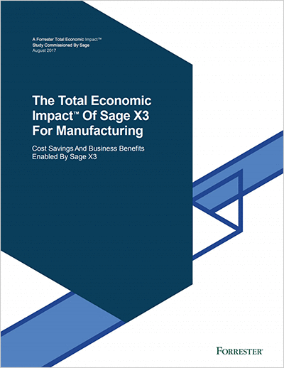 Front cover of Forrester report, The TEI of Sage for Manufacturing