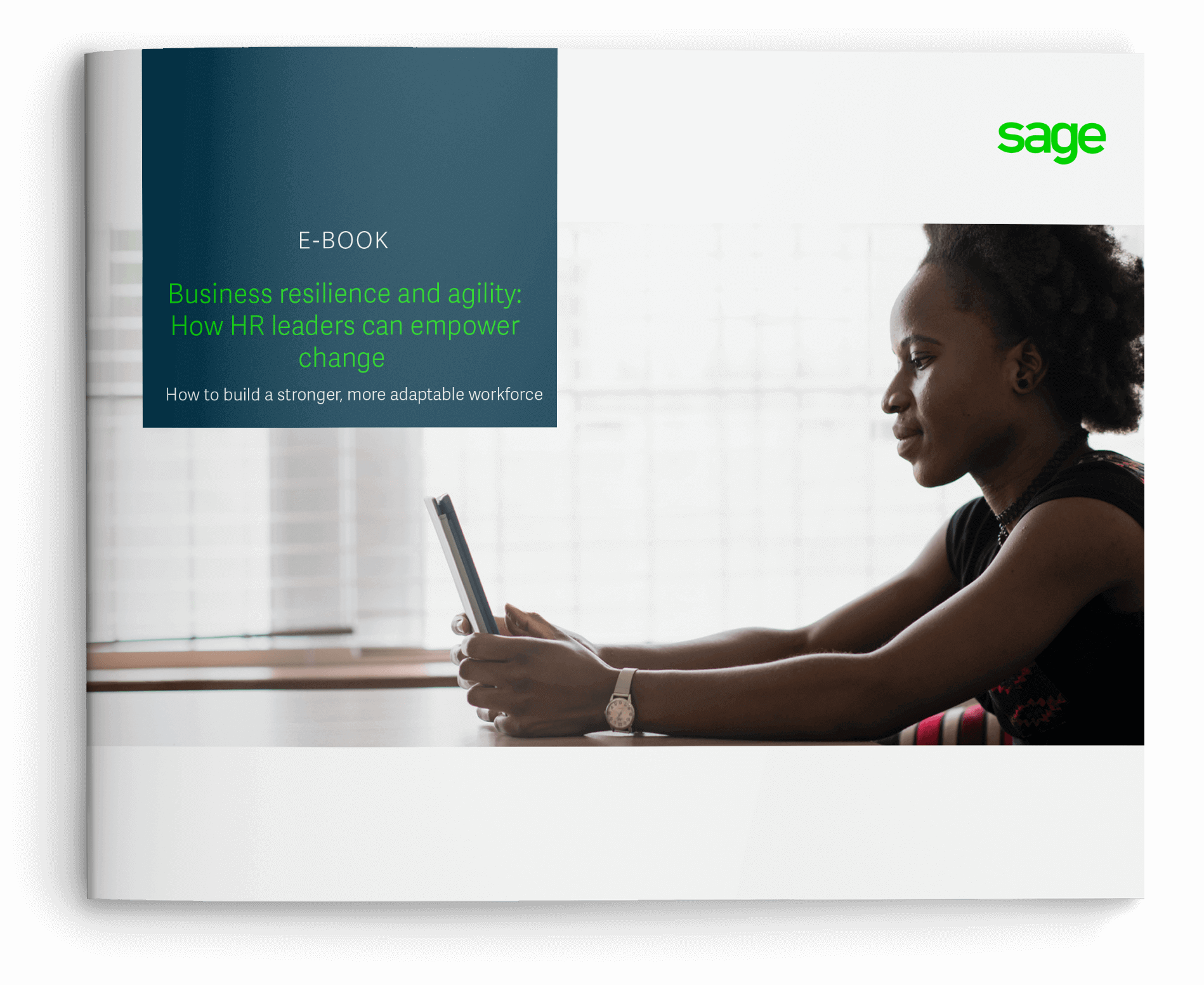 Business resilience and agility: How HR leaders can empower change cover photo of woman working on a tablet at a table
