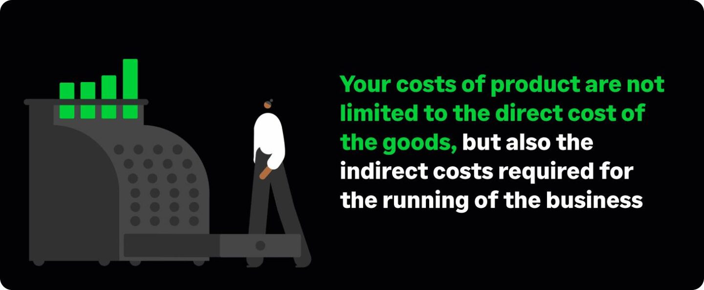 Infographic of a person standing on a giant cash register.