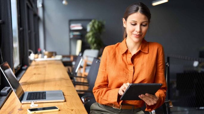a woman using AI