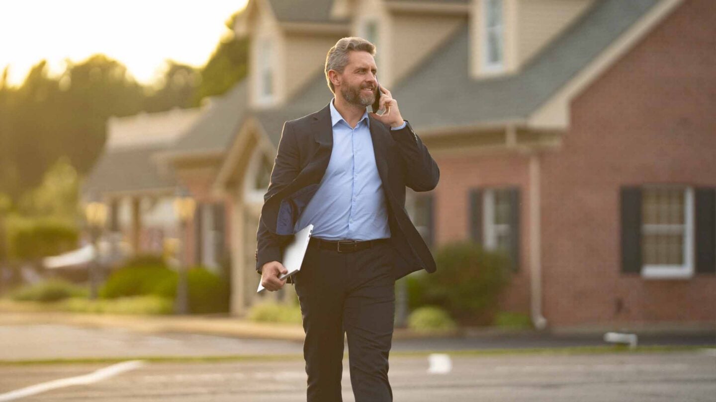 A landlord outside some properties he owns