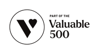 Valuable 500 logo: logo with text - part of the Valuable 500