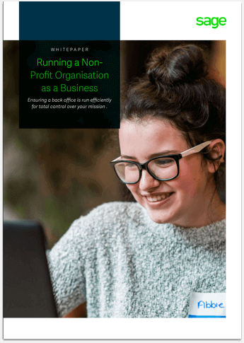 Front cover of Sage whitepaper, Running a Non-Profit Organisation as a Business
