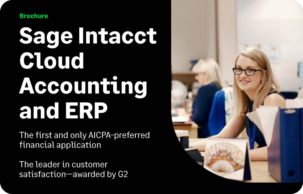 Sage Intacct Cloud Accounting and ERP brochure