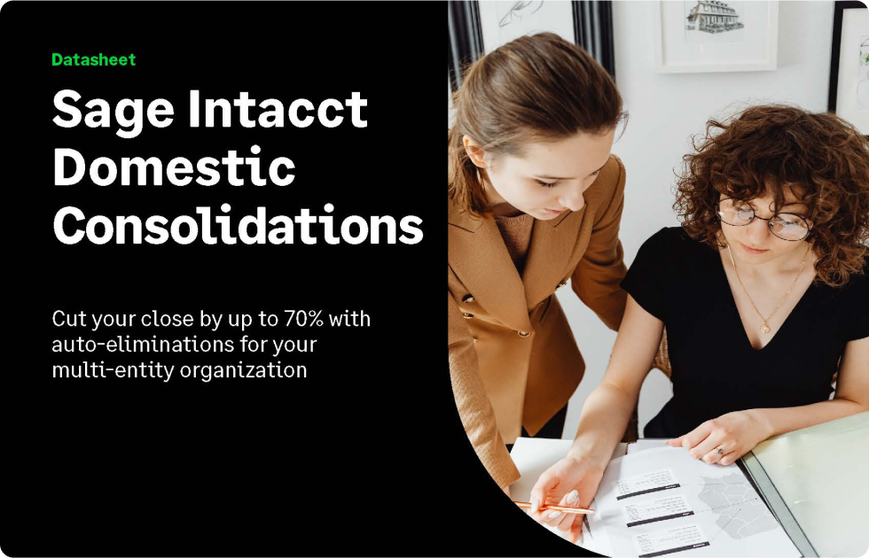 Sage Intacct Domestic Consolidations datasheet