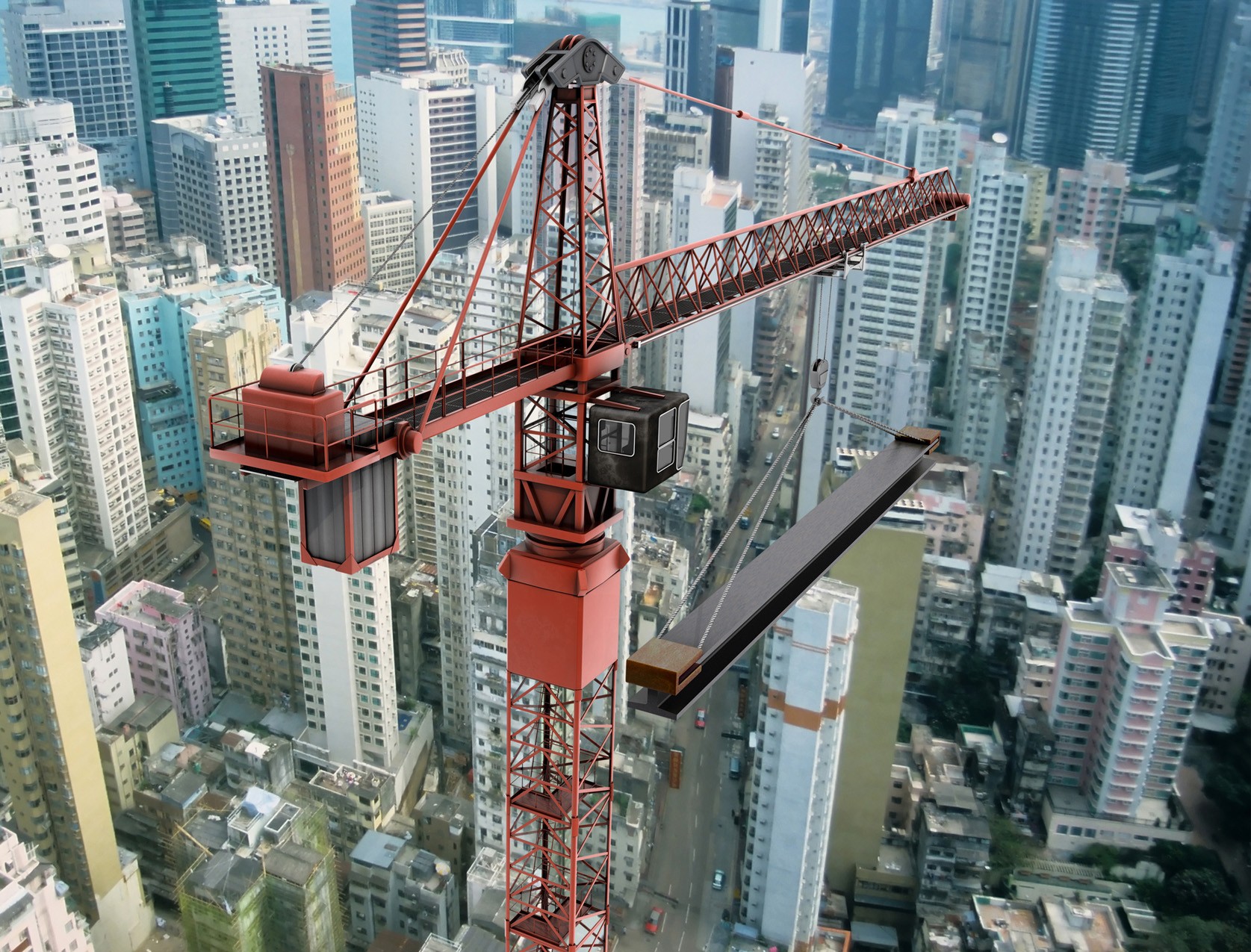 crane above city