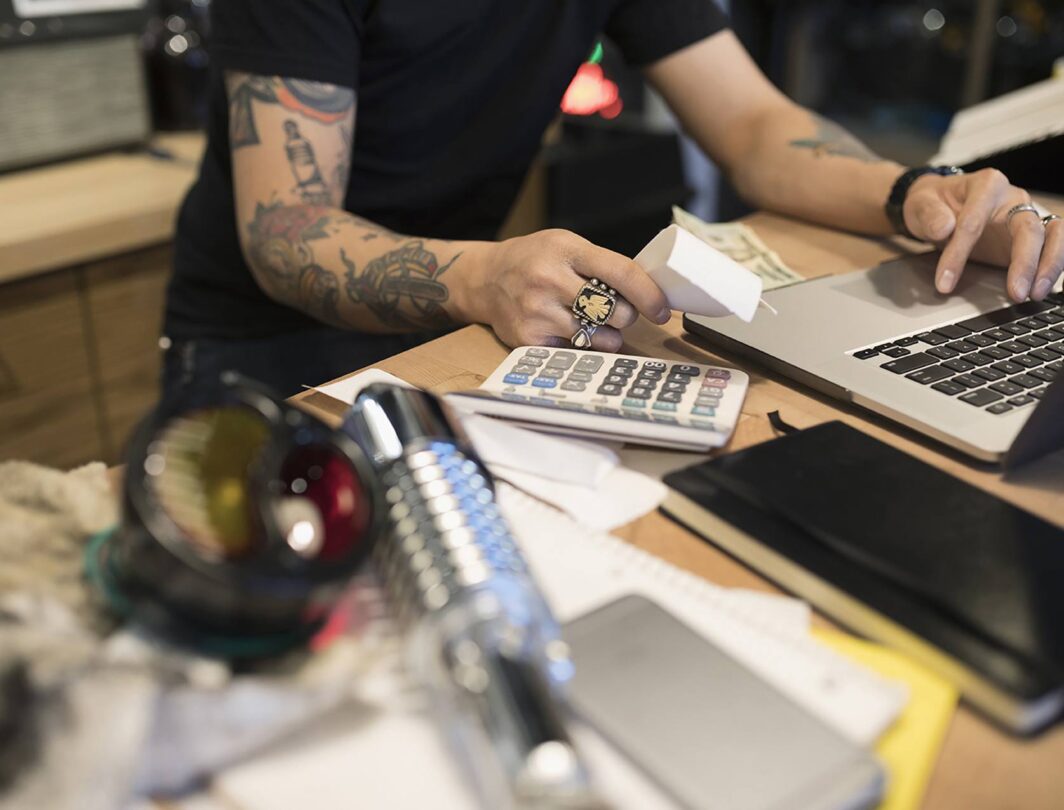 Business Owner Working on Admin Tasks