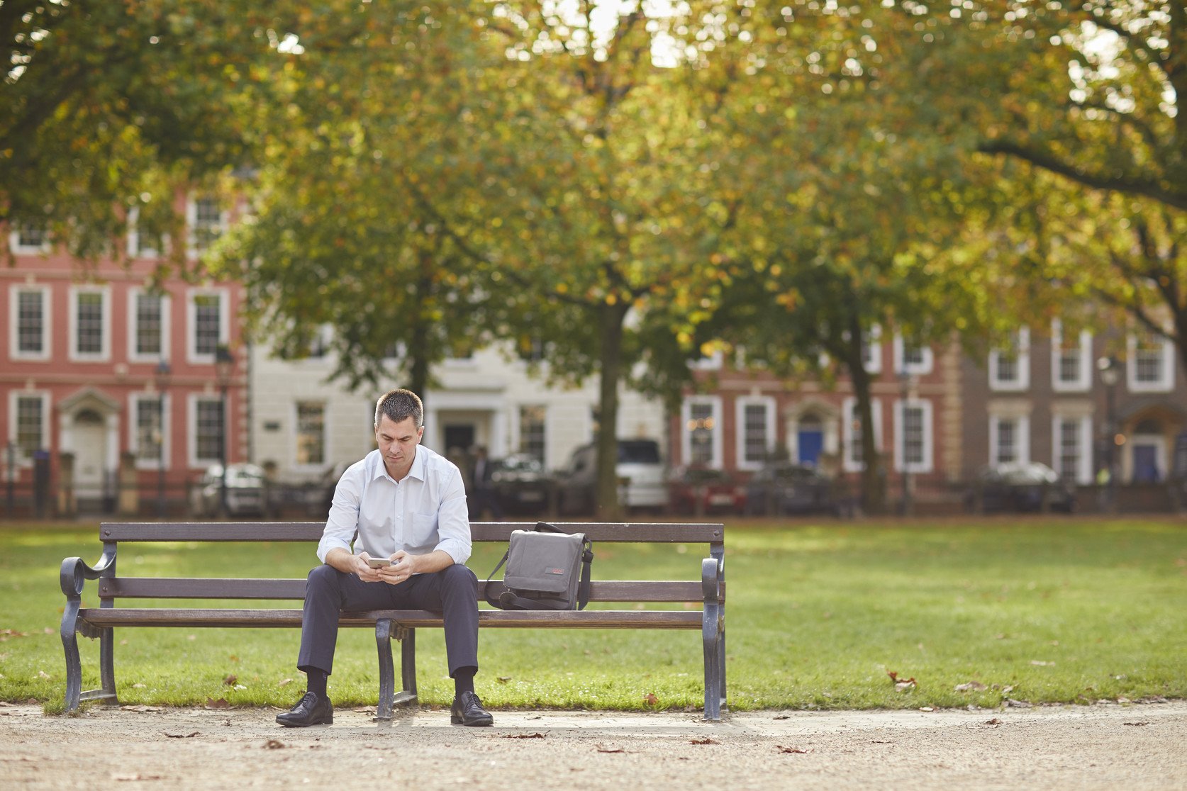 Man sitting on park bench