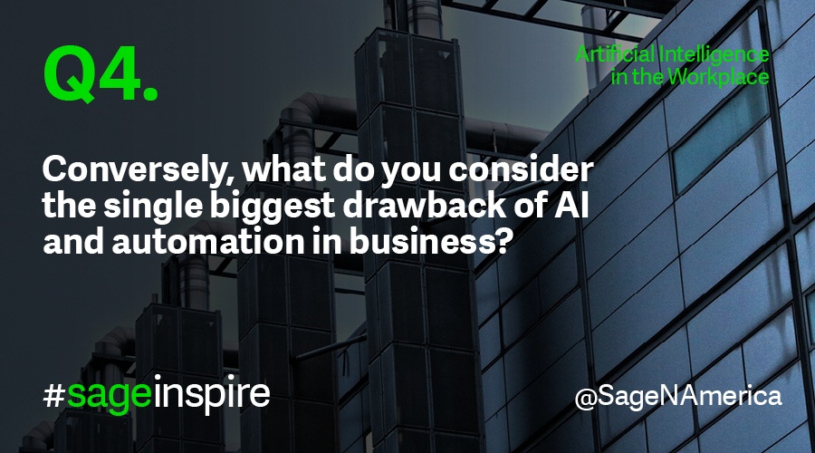 Conversely, what do you consider the single biggest drawback of AI and automation in business?