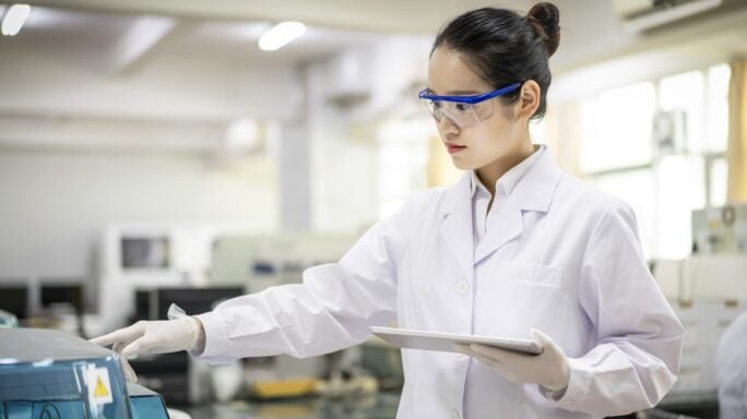 Female scientist working in a laboratory