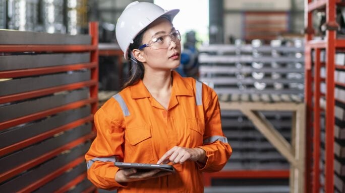 lady engineer in engineering garb