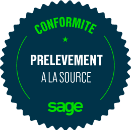 Logo conformité de Sage sur le prélèvement à la source