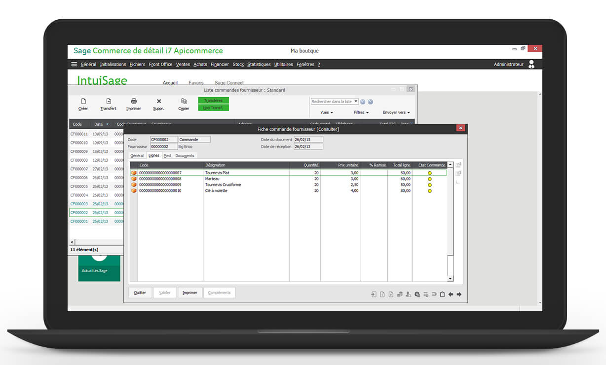 Logiciel de Sage Commerce de Détail i7 - Apicommerce | Sage France