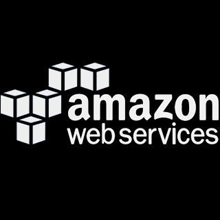 Logo Amazon web service blanc sur noir